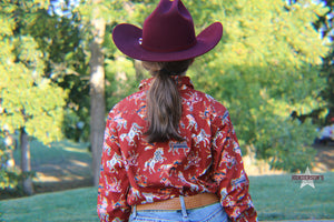 Load image into Gallery viewer, Girls Wrangler Horse Print Shirt