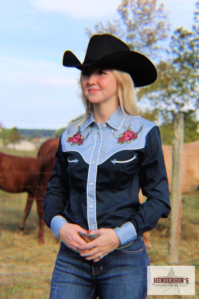 Ladies Retro Western ~ Navy