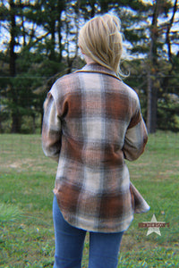 Load image into Gallery viewer, Herringbone Shacket by Roper ~ Brown