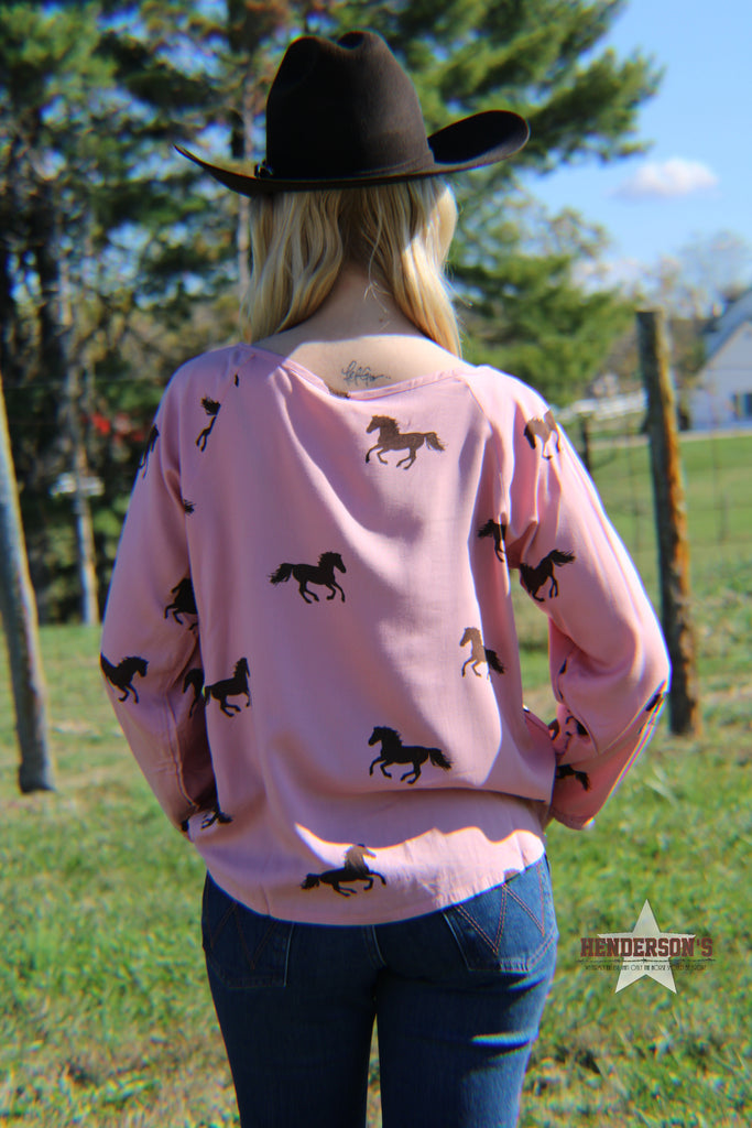 Wild Horse Print Shirt by Roper