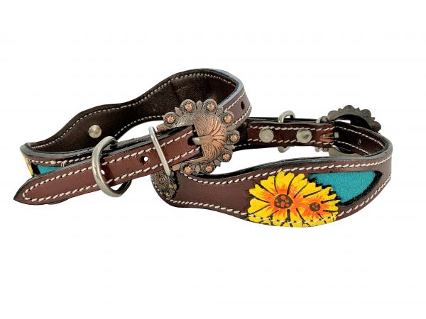 Hand Painted Dog Collar ~ Sunflower - Henderson's Western Store