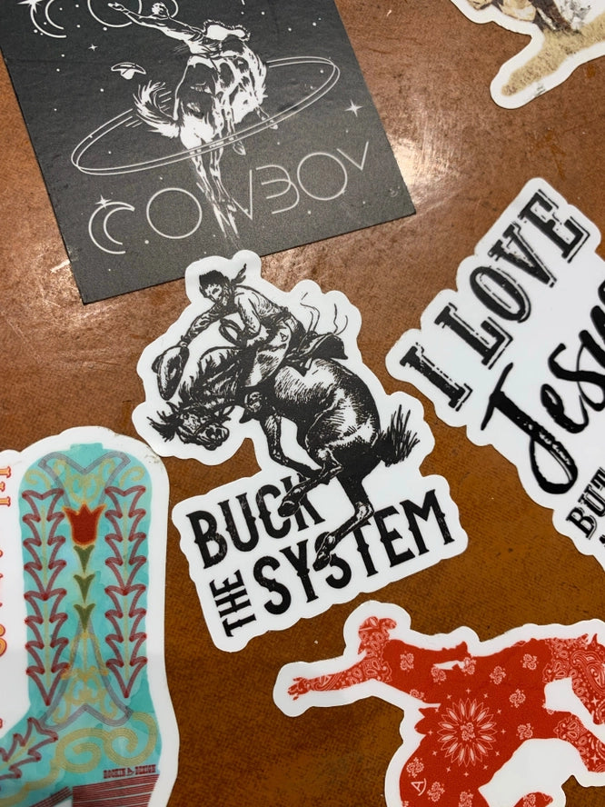 Western Sticker ~ Buck the System