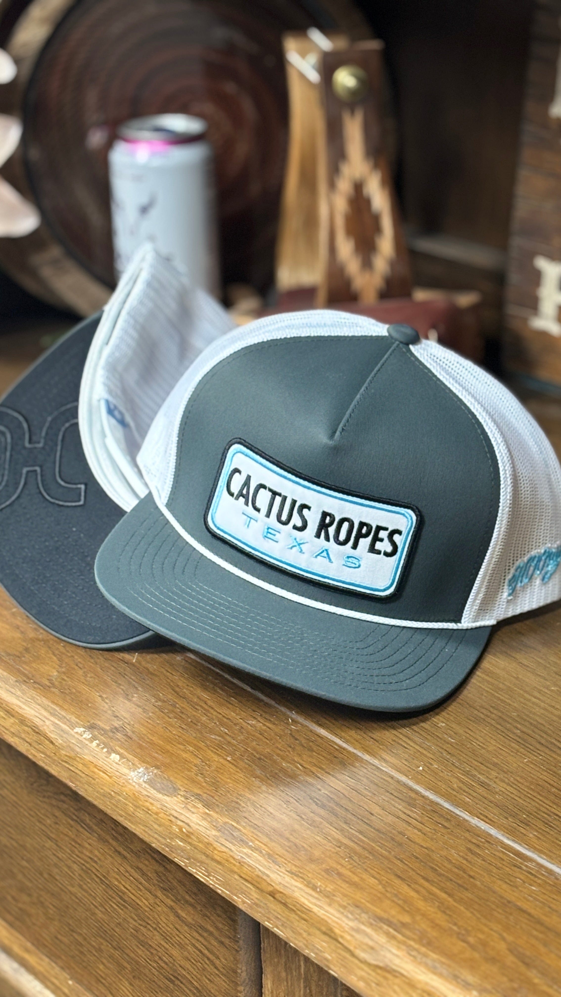 Cactus Ropes Cap ~ Gray/White - Henderson's Western Store