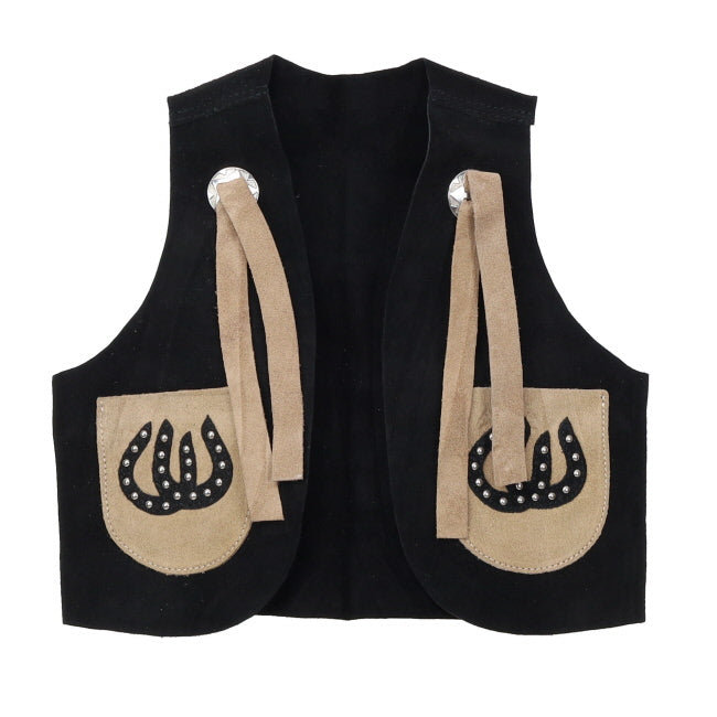 Youth Suede Chap & Vest Set ~ Horseshoe Design