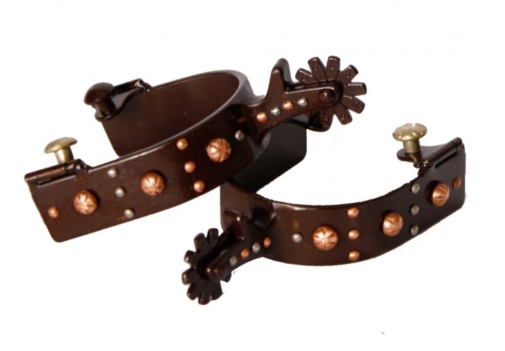 Brown W/Copper Studs Spurs - Henderson's Western Store