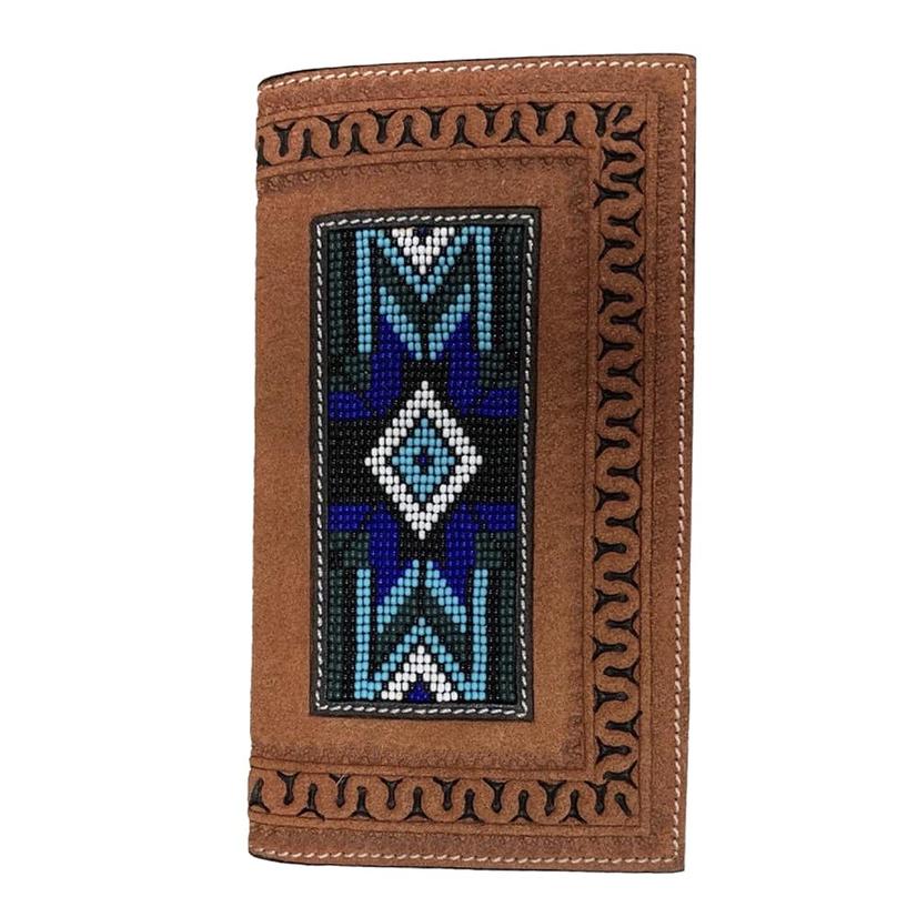 Beaded Inlay Checkbook ~ Blue - Henderson's Western Store