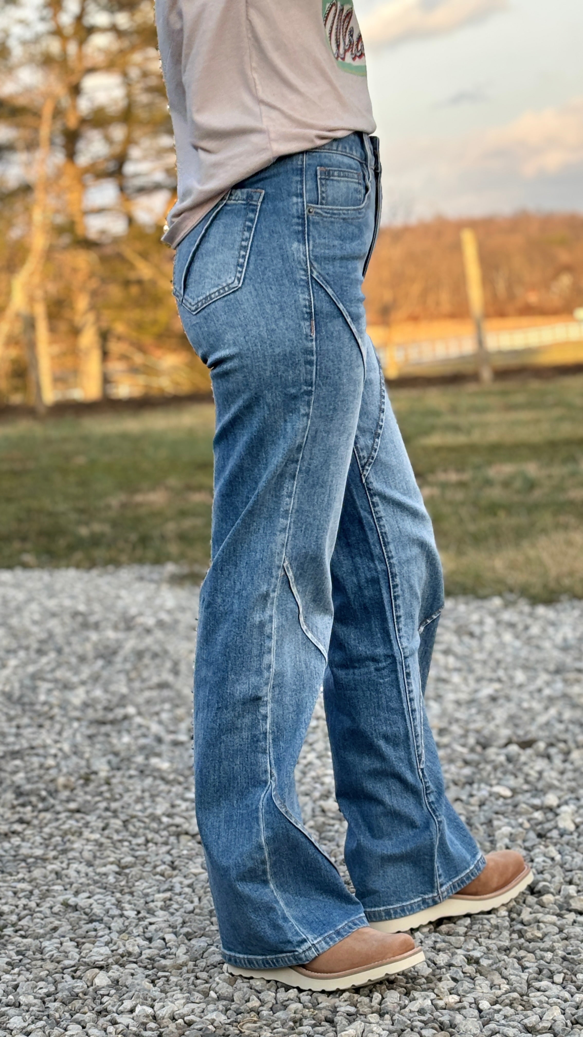 Seam Detail Wild Leg Jean by Rock & Roll - Henderson's Western Store