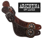 Tooled Spur Straps W/Barrel Racer Concho - Henderson's Western Store