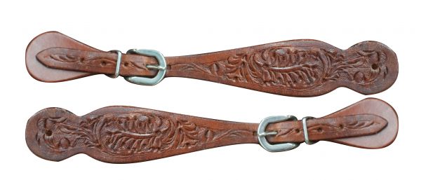 Floral Tooled Spur Strap - Henderson's Western Store