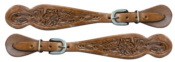 Floral Tooled Spur Straps