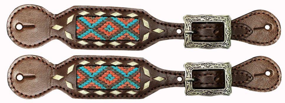Spur Straps W/Southwest Fabric Design - Henderson's Western Store