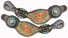 Spur Straps W/Teal Inlay - Henderson's Western Store