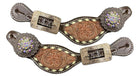 Floral Tooled Spur Straps W/Rawhide Accent - Henderson's Western Store