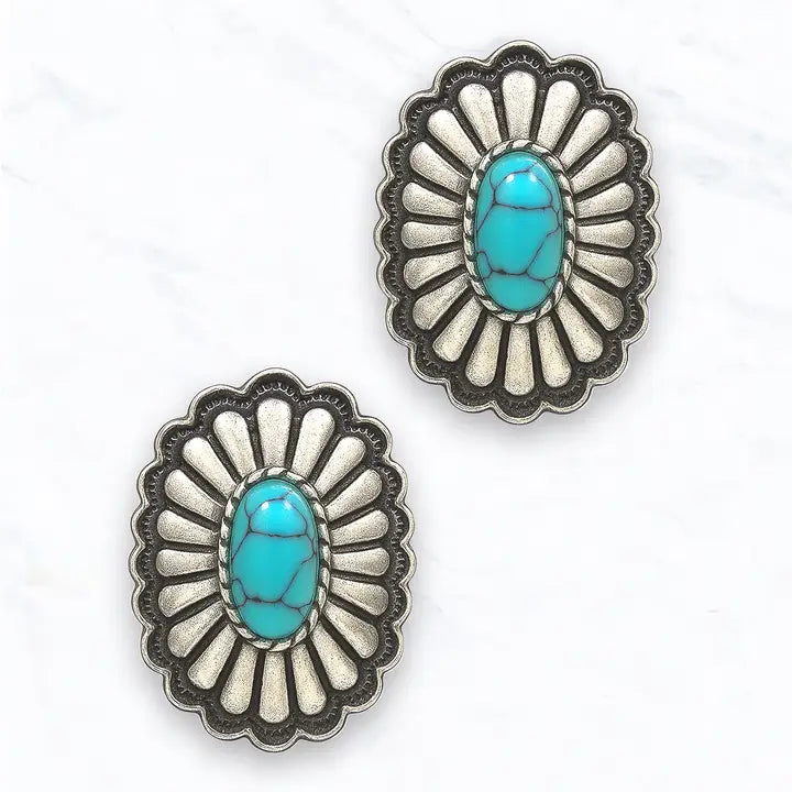 Western Concho Stud Earrings - Henderson's Western Store