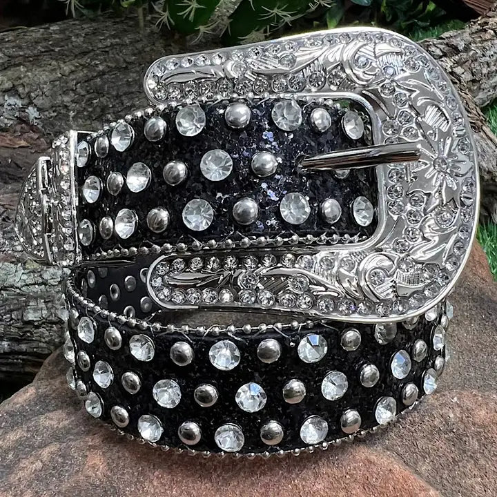 Shimmery Belt ~ Black - Henderson's Western Store