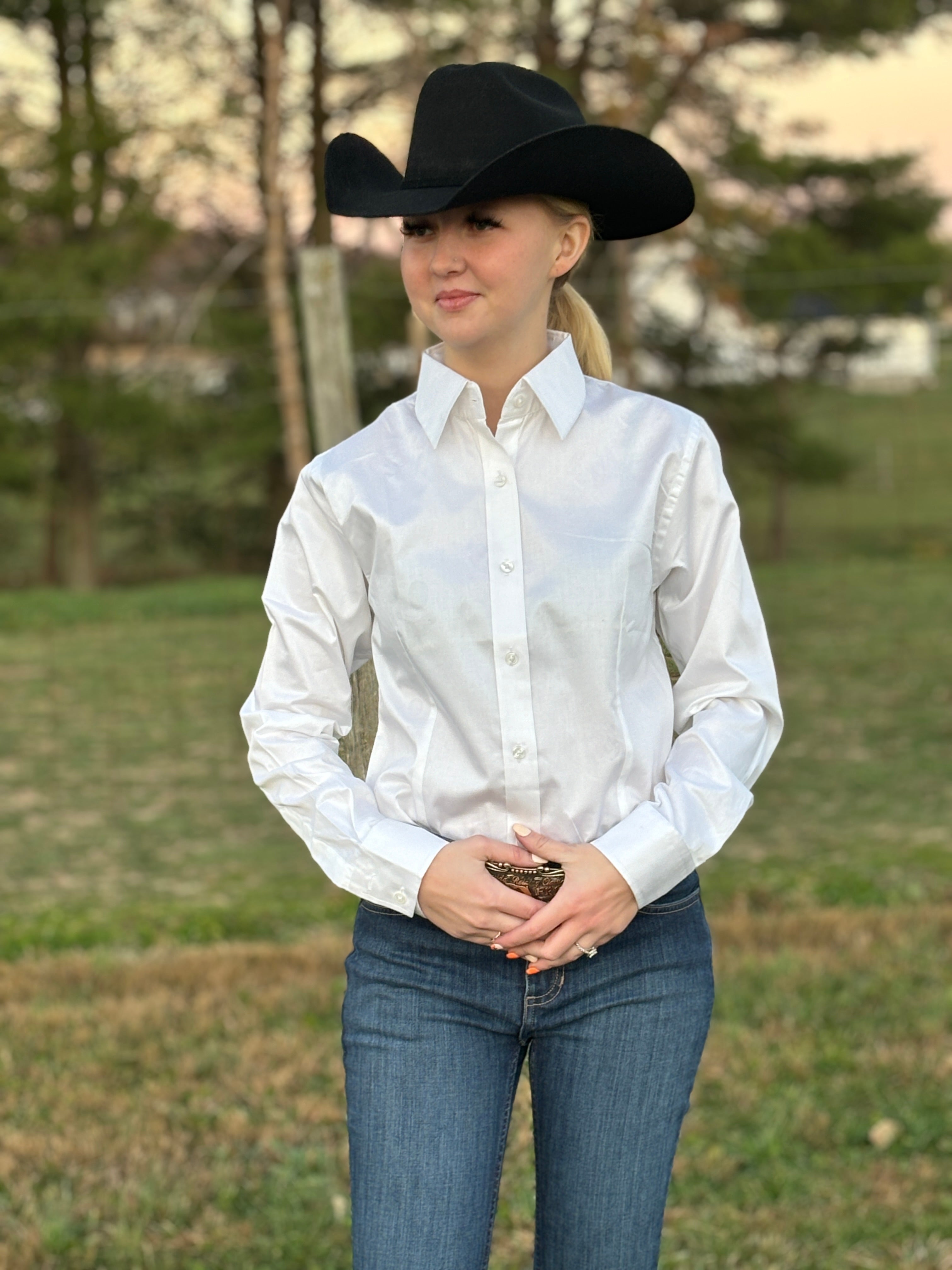 RHC Solid Button Down ~ White - Henderson's Western Store