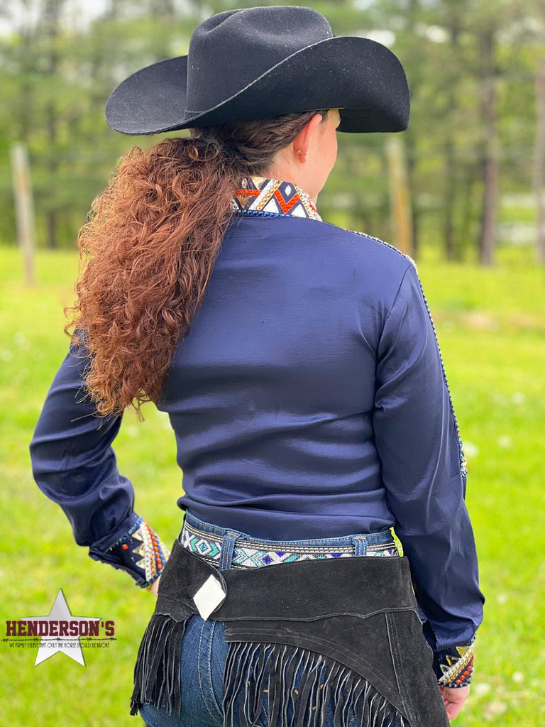 Conceal Zipper Show Shirt ~ Navy - Henderson's Western Store