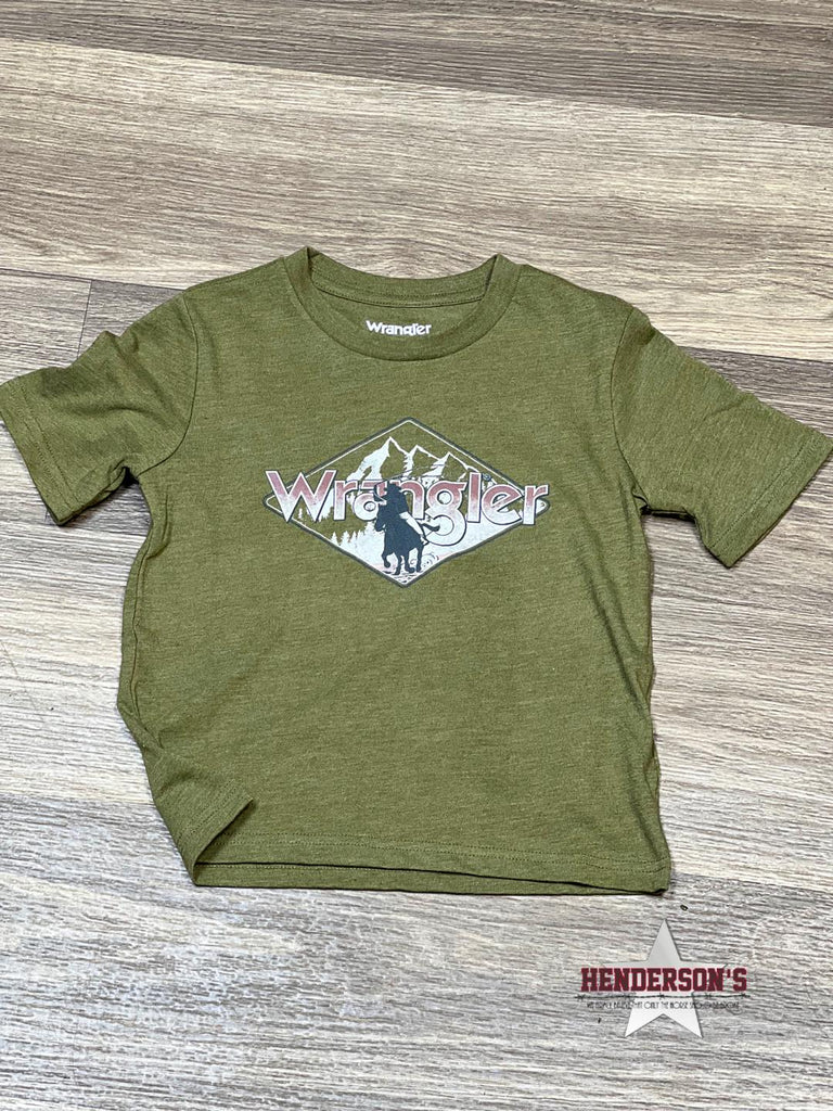 Boy's Wrangler Tee ~ Olive - Henderson's Western Store