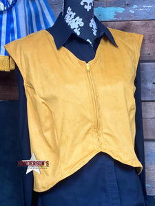 Load image into Gallery viewer, Sample Faux Suede Crop Vest ~ Mustard - Henderson&#39;s Western Store