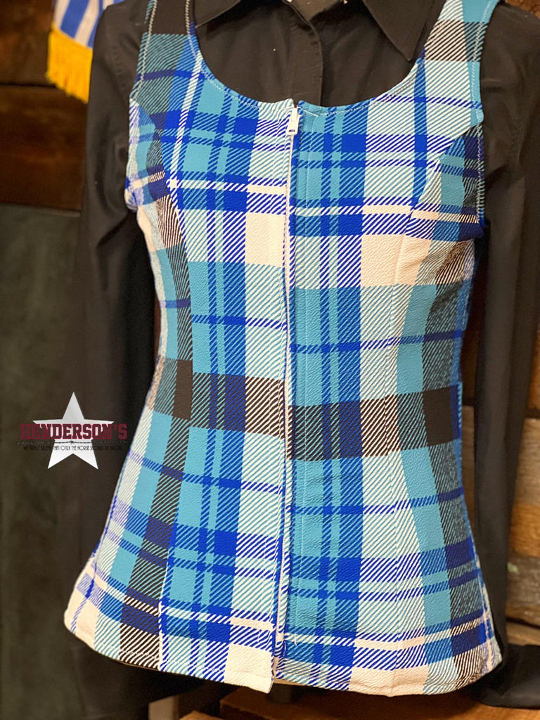 Blue Plaid Vest - Henderson's Western Store