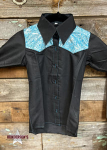 Load image into Gallery viewer, RHC Sequence Patchwork Show Shirt ~ Black - Henderson&#39;s Western Store