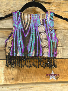 Load image into Gallery viewer, Cosmopolitan Youth &quot;Mini&quot;  Bolero W/Beaded Fringe - Henderson&#39;s Western Store