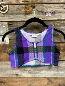 Load image into Gallery viewer, Purple Plaid &quot;Mini&quot;  Youth Bolero - Henderson&#39;s Western Store