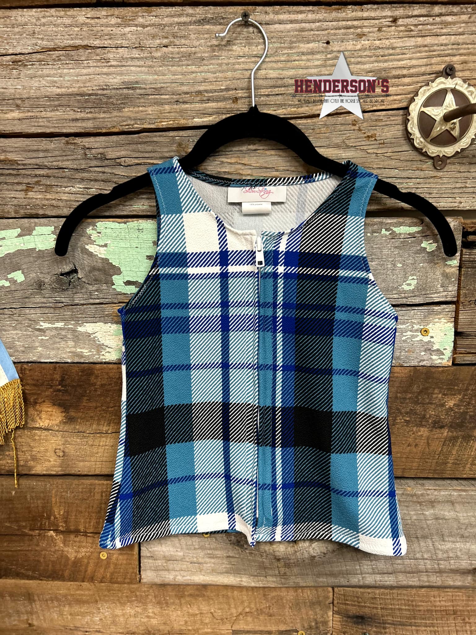 Blue Plaid Youth "Mini" Vest - Henderson's Western Store