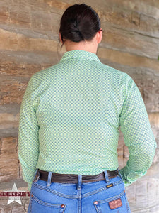 Load image into Gallery viewer, Ladies Cinch  ~ Green Geo Print - Henderson&#39;s Western Store