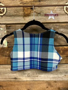Load image into Gallery viewer, Blue Plaid &quot;Mini&quot;  Youth Bolero - Henderson&#39;s Western Store