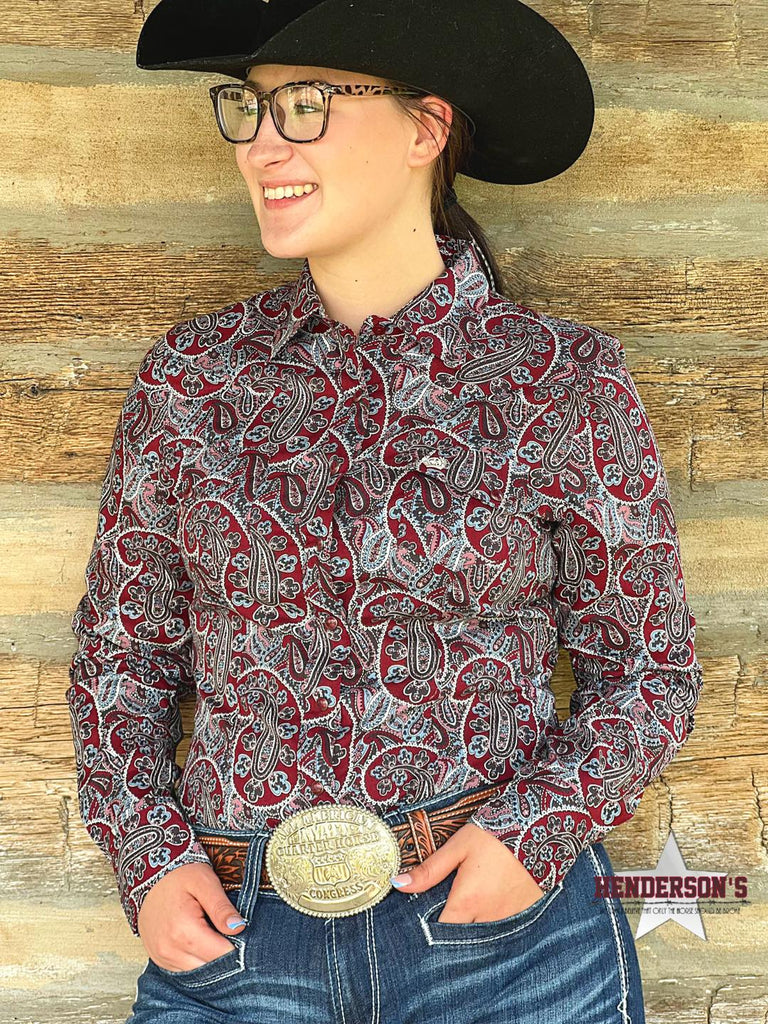 Ladies Cinch  ~ Burgundy Paisley - Henderson's Western Store