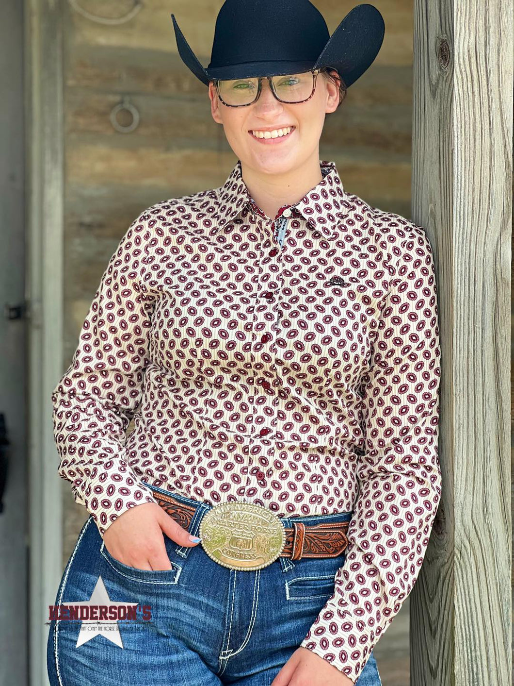 Ladies Cinch  ~ Cream Geo - Henderson's Western Store