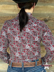 Load image into Gallery viewer, Ladies Cinch  ~ Burgundy Paisley - Henderson&#39;s Western Store