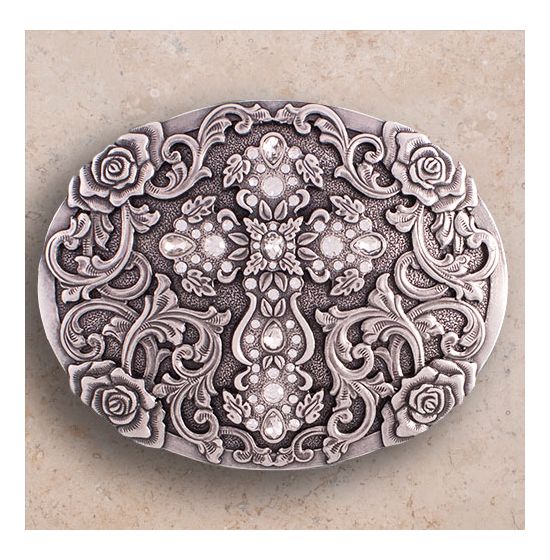 Floral Cross Belt Buckle - Henderson's Western Store