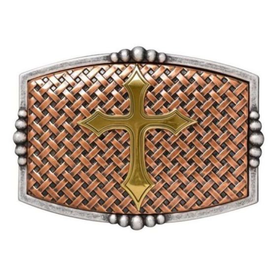 Cross Belt Buckle ~ Copper - Henderson's Western Store