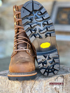 Peanut Cowhide Logger Boots by R. Watson - Henderson's Western Store