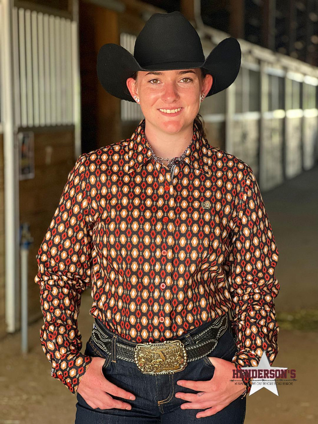 Ladies Cinch  ~ Navy Geo Print - Henderson's Western Store