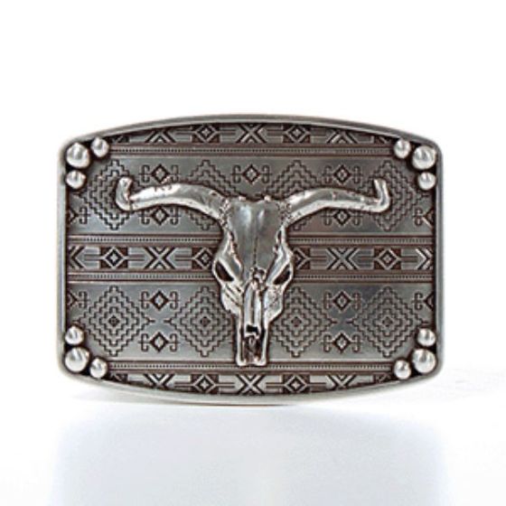 Longhorn Belt Buckle ~ Aztec - Henderson's Western Store