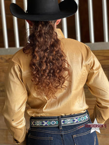 Load image into Gallery viewer, RHC Taffeta Concealed Zipper Show Shirt - Tan - Henderson&#39;s Western Store