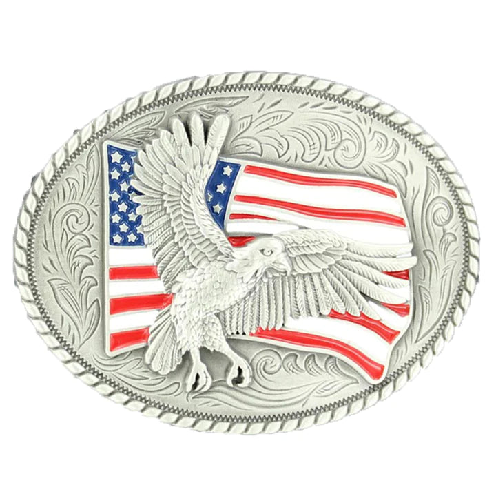 Flag W/Eagle Belt Buckle - Henderson's Western Store