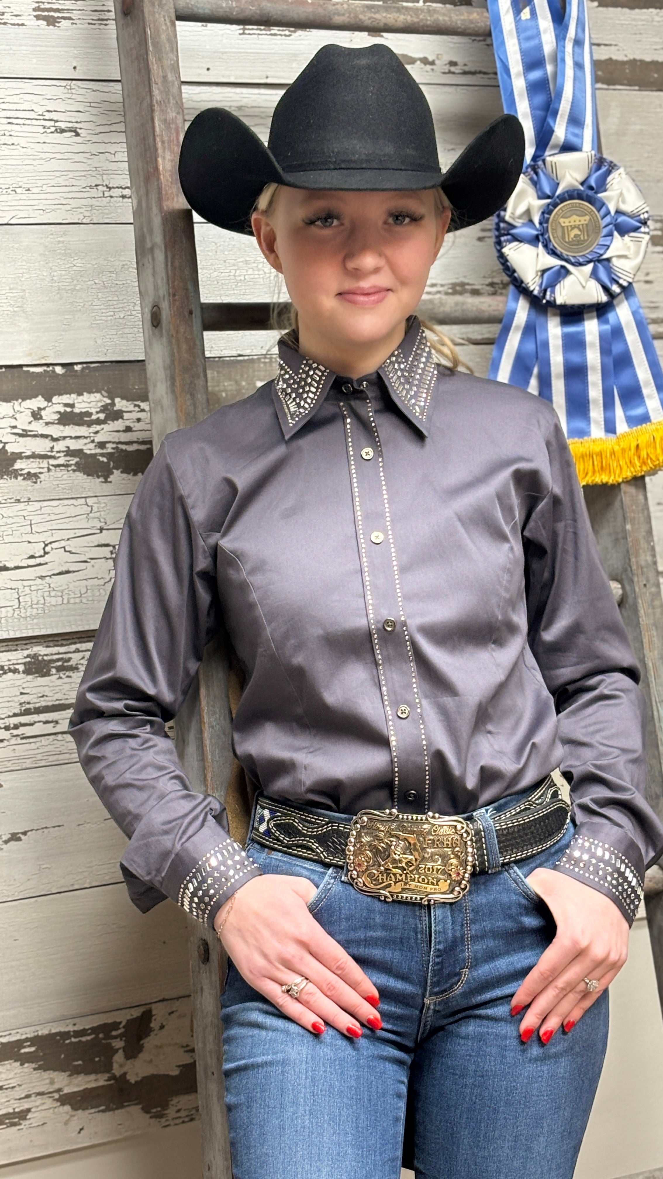 RHC Bling Sateen ~ Charcoal - Henderson's Western Store