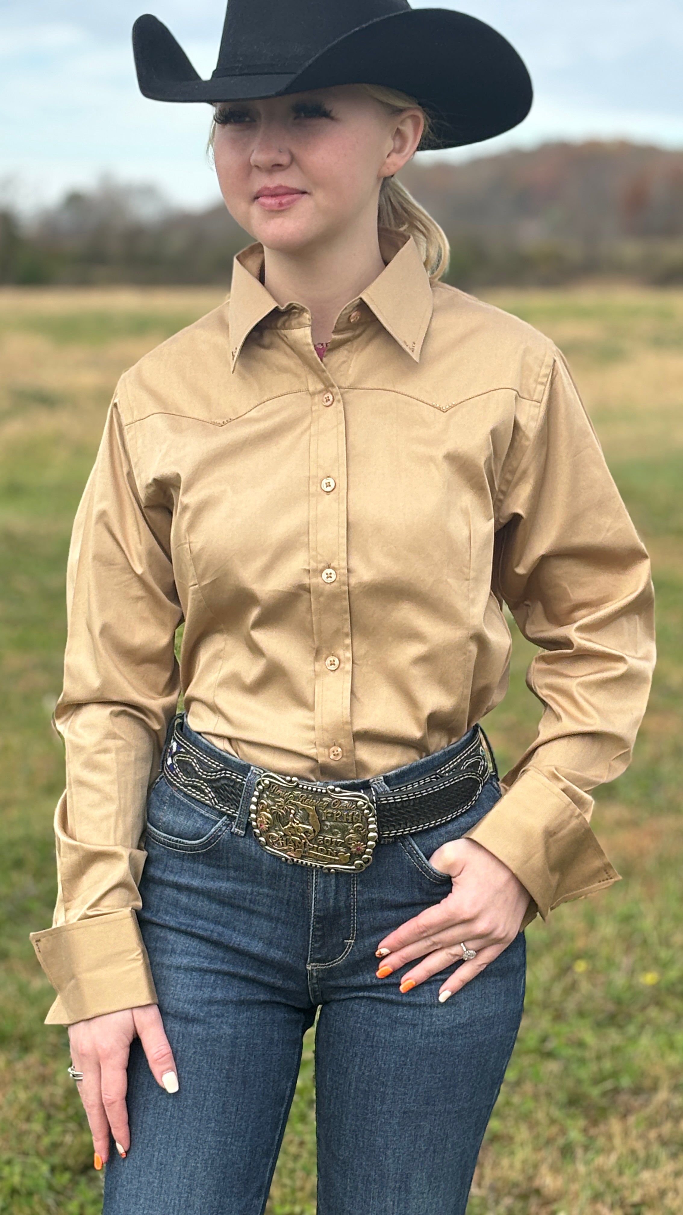 Sateen Solid Shirts ~ Tan - Henderson's Western Store