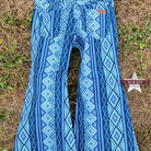 Girl's  Aztec Button Flare by Rock & Roll ~ Blue - Henderson's Western Store