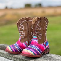 Load image into Gallery viewer, Girl&#39;s Glitter Serape Boots by Roper - Henderson&#39;s Western Store