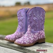 Load image into Gallery viewer, Girl&#39;s Lavender Boots by Roper - Henderson&#39;s Western Store