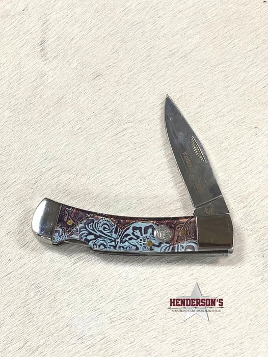 Whiskey Bent Knife ~ Lock Blade ~ Tooled Country - Henderson's Western Store