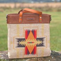 Load image into Gallery viewer, Wrangler Art Print Canvas Tote ~ Aztec - Henderson&#39;s Western Store