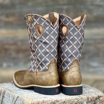 Load image into Gallery viewer, Youth Top Hand Mocha &amp; Slate Boots by Twisted X - Henderson&#39;s Western Store