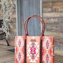 Wrangler Southwest Print Tote ~ Orange - Henderson's Western Store