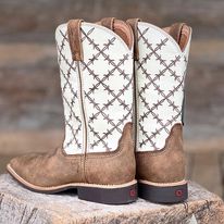Load image into Gallery viewer, Youth Top Hand White Boots by Twisted X - Henderson&#39;s Western Store